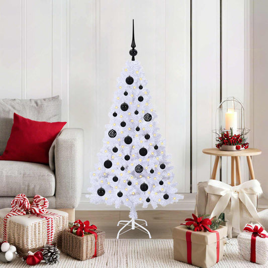 Kunstkerstboom met 150 LED Wit 120 cm PVC en staal is nu te koop bij PeponiXL, paradijselijk wonen!