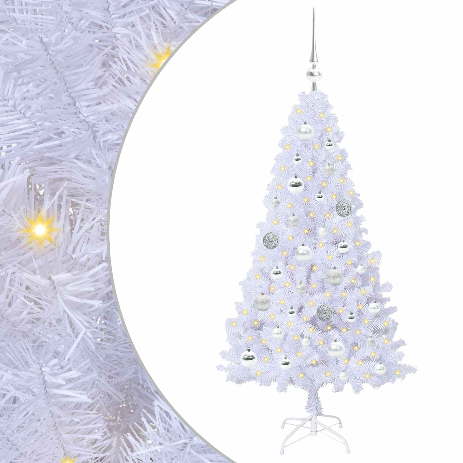 Kunstkerstboom met 150 LED Wit 120 cm PVC en staal is nu te koop bij PeponiXL, paradijselijk wonen!