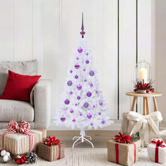 Kunstkerstboom met 150 LED Wit 120 cm PVC en staal is nu te koop bij PeponiXL, paradijselijk wonen!