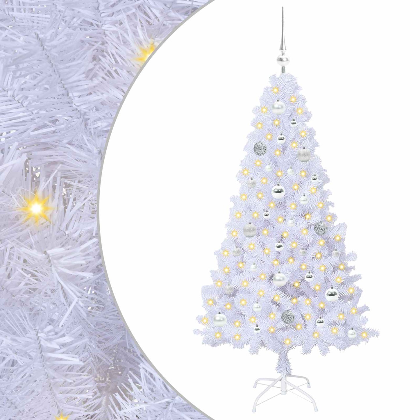 Kunstkerstboom met 150 LED Wit 150 cm PVC en staal is nu te koop bij PeponiXL, paradijselijk wonen!
