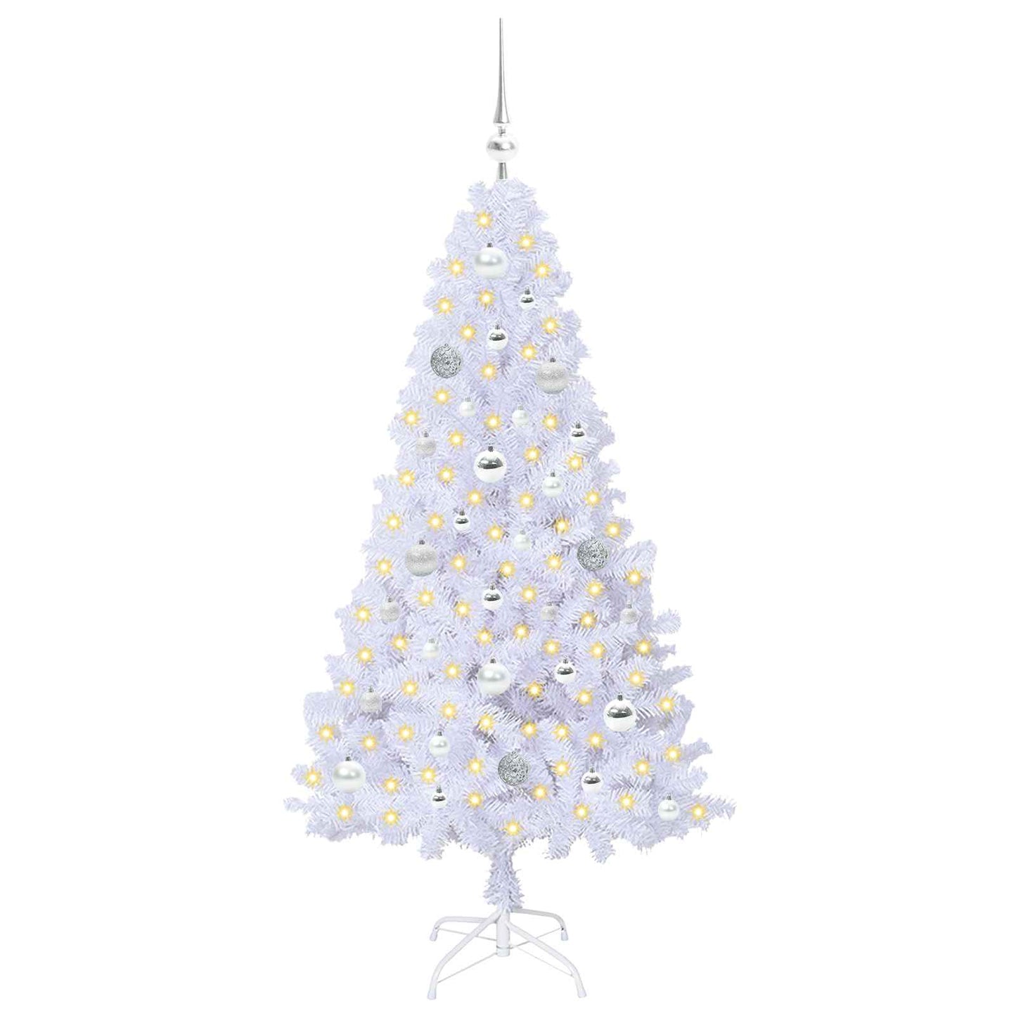 Kunstkerstboom met 150 LED Wit 150 cm PVC en staal is nu te koop bij PeponiXL, paradijselijk wonen!