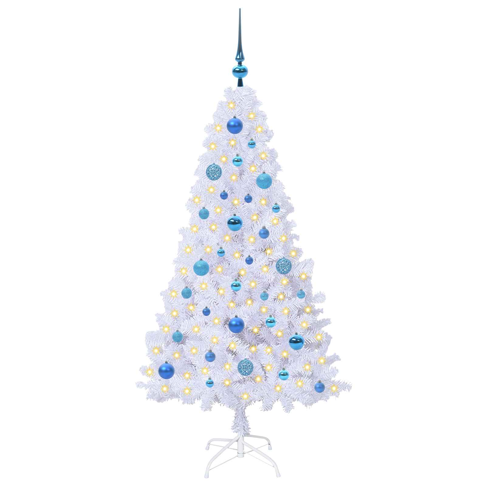 Kunstkerstboom met 150 LED Wit 150 cm PVC en staal is nu te koop bij PeponiXL, paradijselijk wonen!