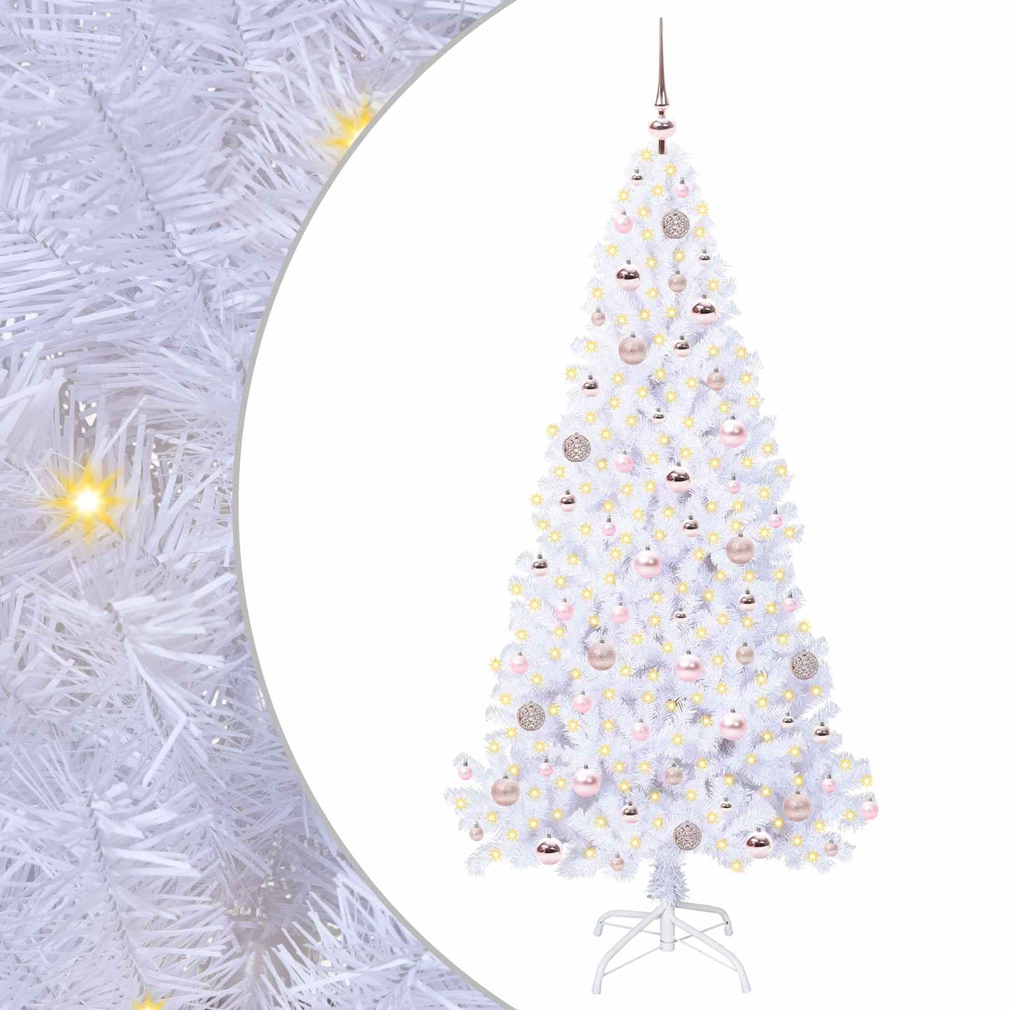 Kunstkerstboom met 300 LED Wit 180 cm PVC en staal is nu te koop bij PeponiXL, paradijselijk wonen!