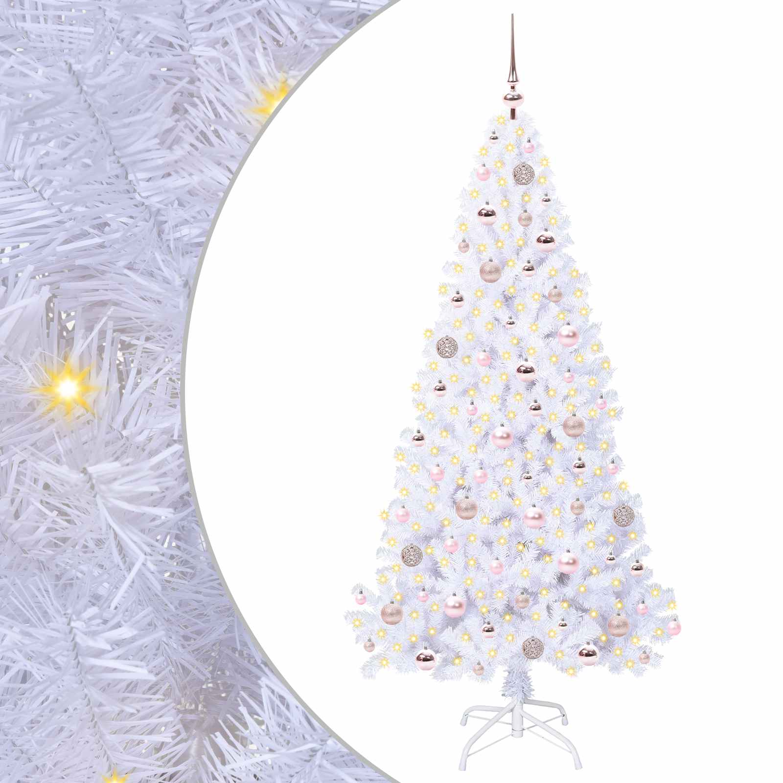 Kunstkerstboom met 300 LED Wit 180 cm PVC en staal is nu te koop bij PeponiXL, paradijselijk wonen!