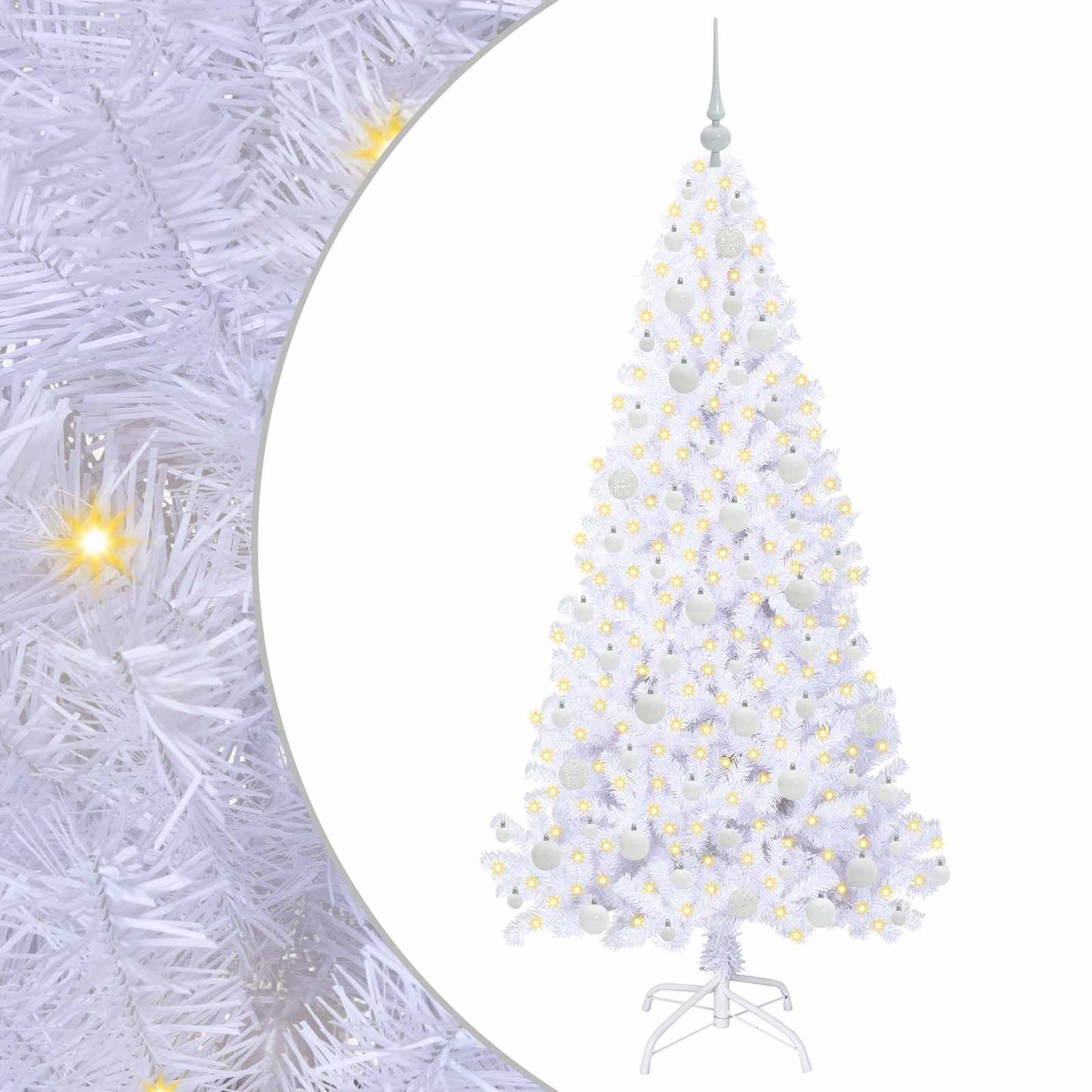 Kunstkerstboom met 300 LED Wit 180 cm PVC en staal is nu te koop bij PeponiXL, paradijselijk wonen!