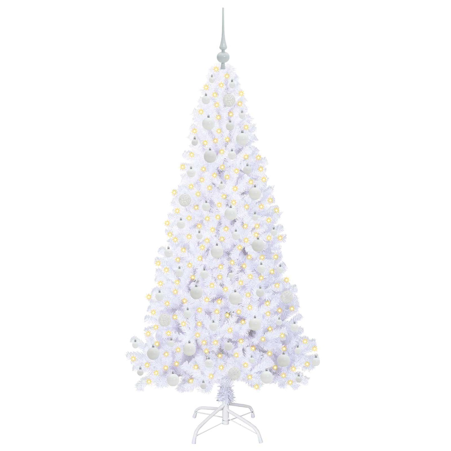 Kunstkerstboom met 300 LED Wit 180 cm PVC en staal is nu te koop bij PeponiXL, paradijselijk wonen!