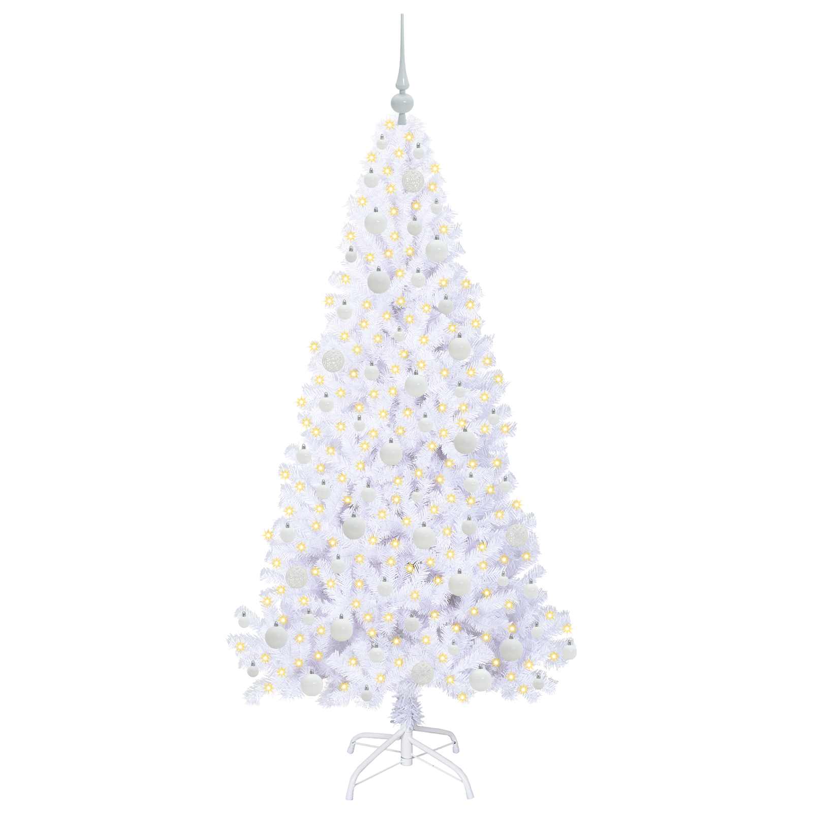 Kunstkerstboom met 300 LED Wit 180 cm PVC en staal is nu te koop bij PeponiXL, paradijselijk wonen!