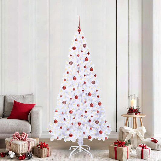 Kunstkerstboom met 300 LED Wit 210 cm PVC en staal is nu te koop bij PeponiXL, paradijselijk wonen!