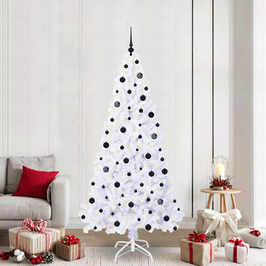 Kunstkerstboom met 300 LED Wit 210 cm PVC en staal is nu te koop bij PeponiXL, paradijselijk wonen!