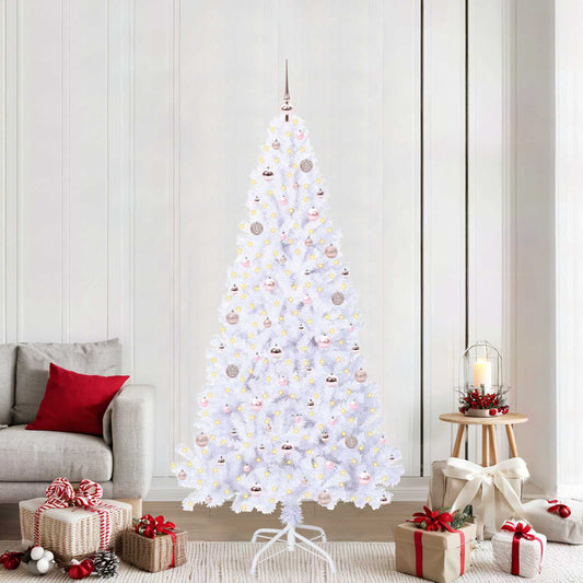 Kunstkerstboom met 300 LED Wit 210 cm PVC en staal is nu te koop bij PeponiXL, paradijselijk wonen!