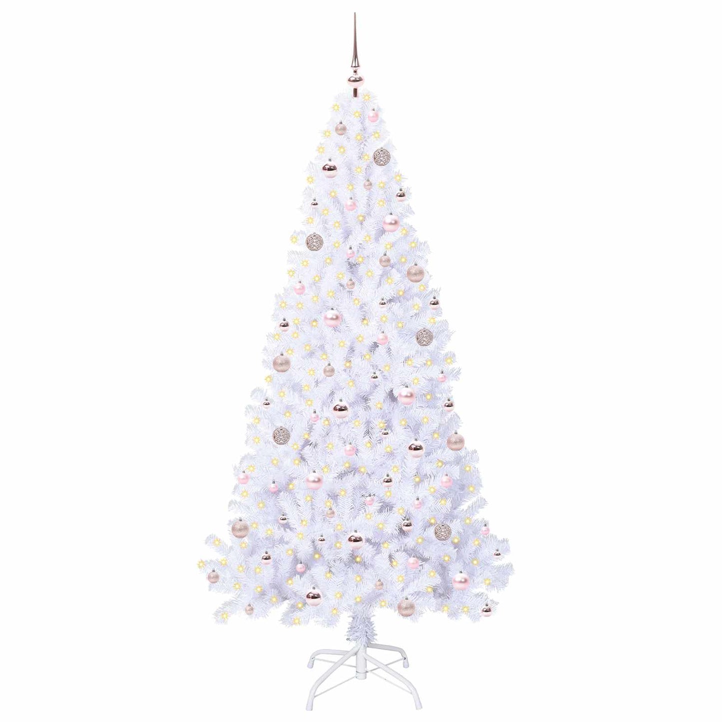 Kunstkerstboom met 300 LED Wit 210 cm PVC en staal is nu te koop bij PeponiXL, paradijselijk wonen!