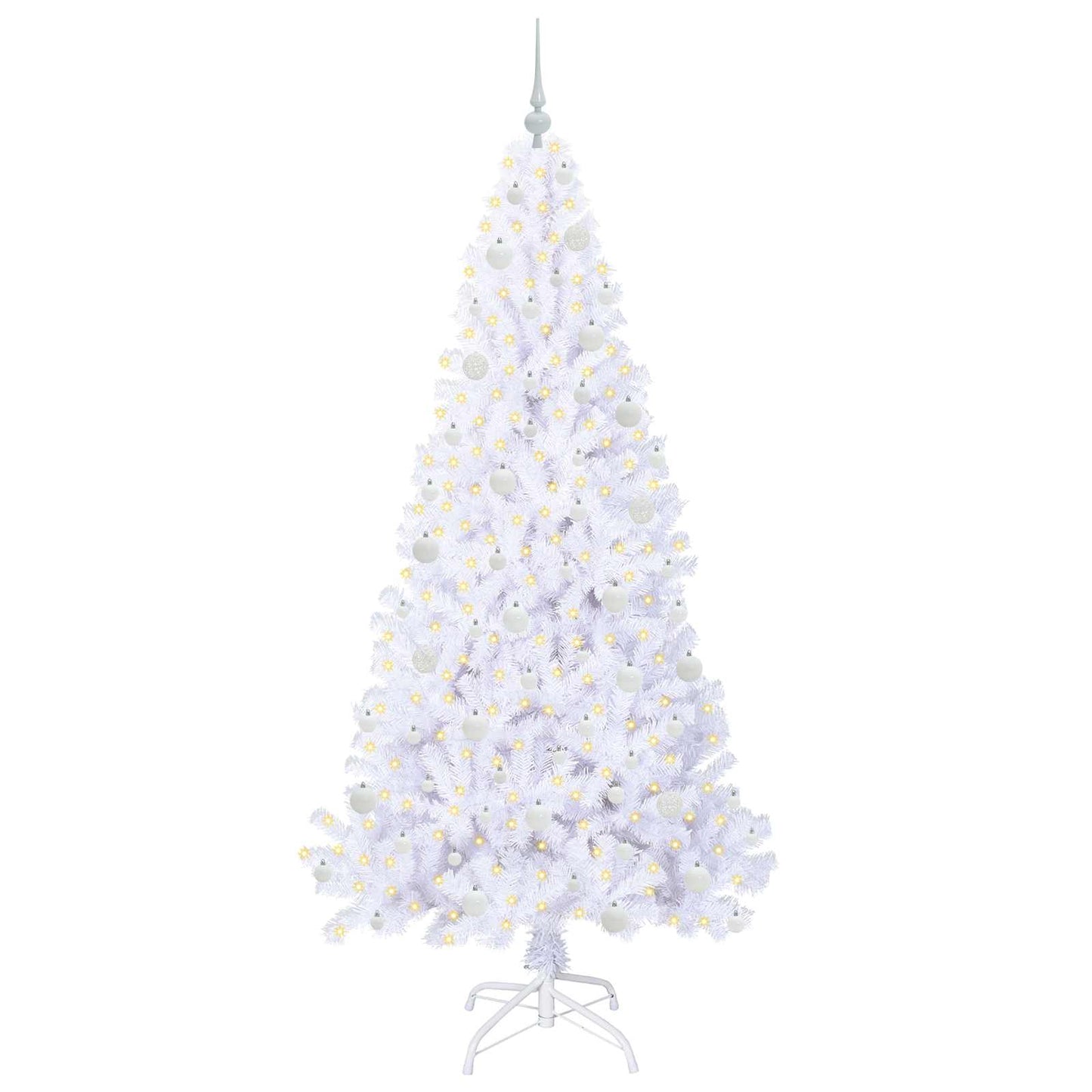 Kunstkerstboom met 300 LED Wit 210 cm PVC en staal is nu te koop bij PeponiXL, paradijselijk wonen!