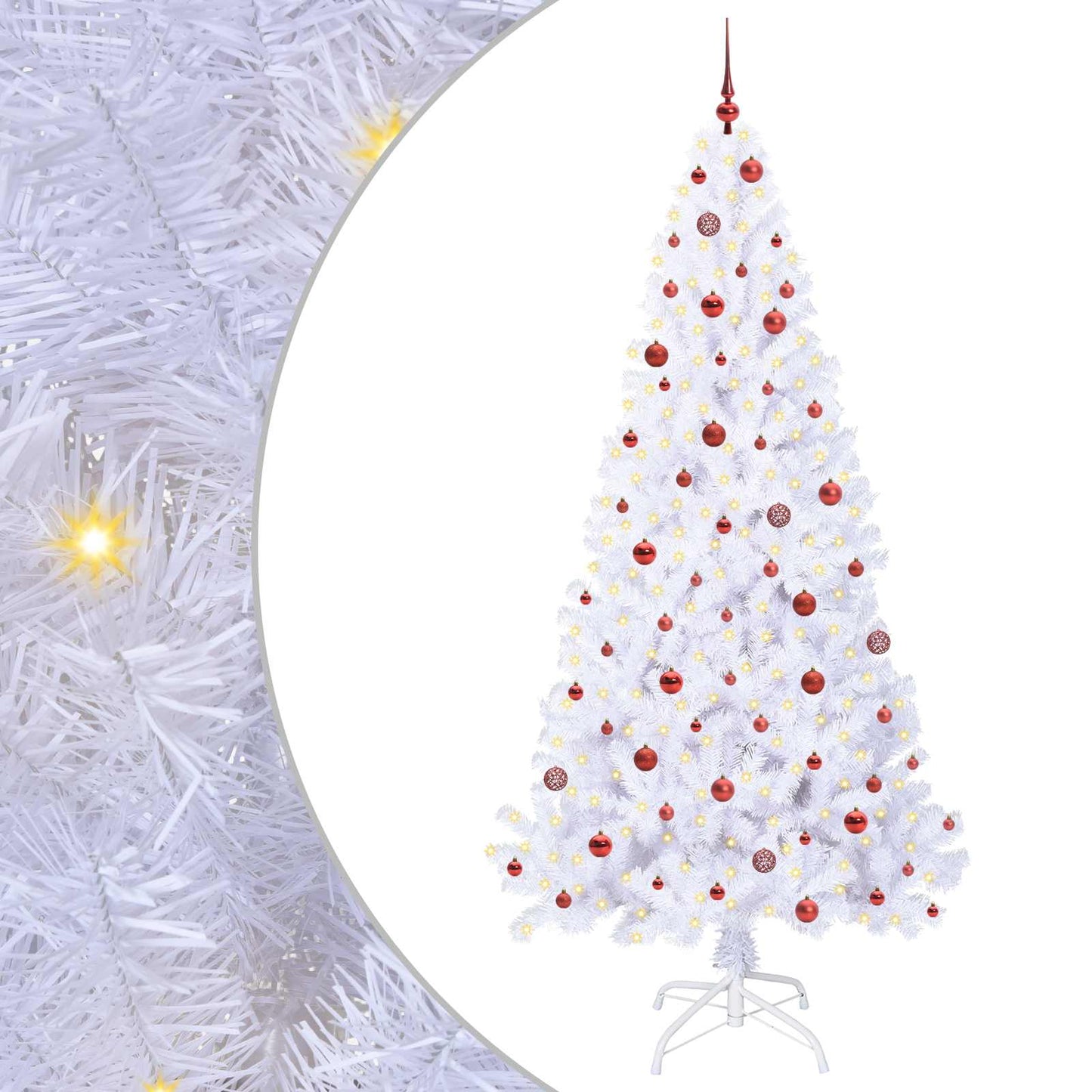 Kunstkerstboom met 300 LED Wit 240 cm PVC en staal is nu te koop bij PeponiXL, paradijselijk wonen!