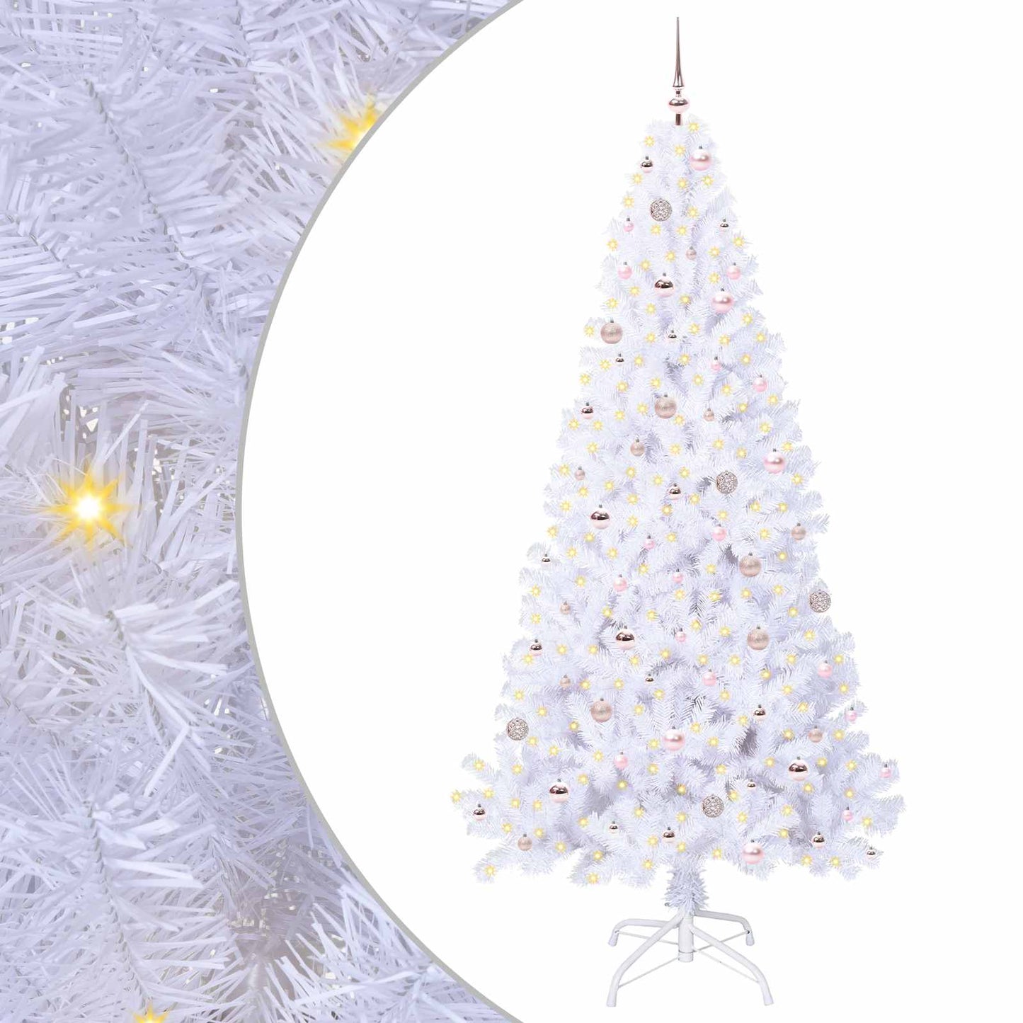Kunstkerstboom met 300 LED Wit 240 cm PVC en staal is nu te koop bij PeponiXL, paradijselijk wonen!