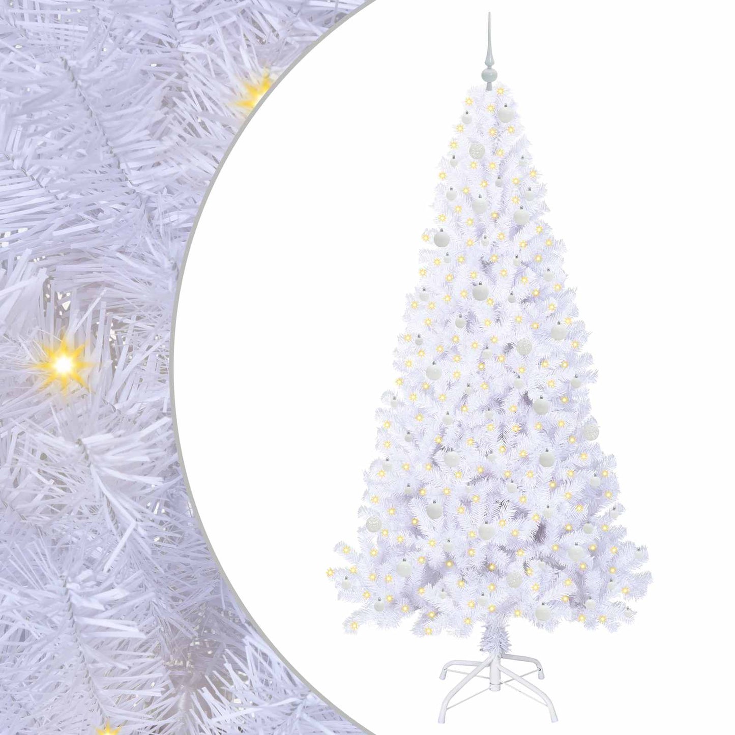 Kunstkerstboom met 300 LED Wit 240 cm PVC en staal is nu te koop bij PeponiXL, paradijselijk wonen!