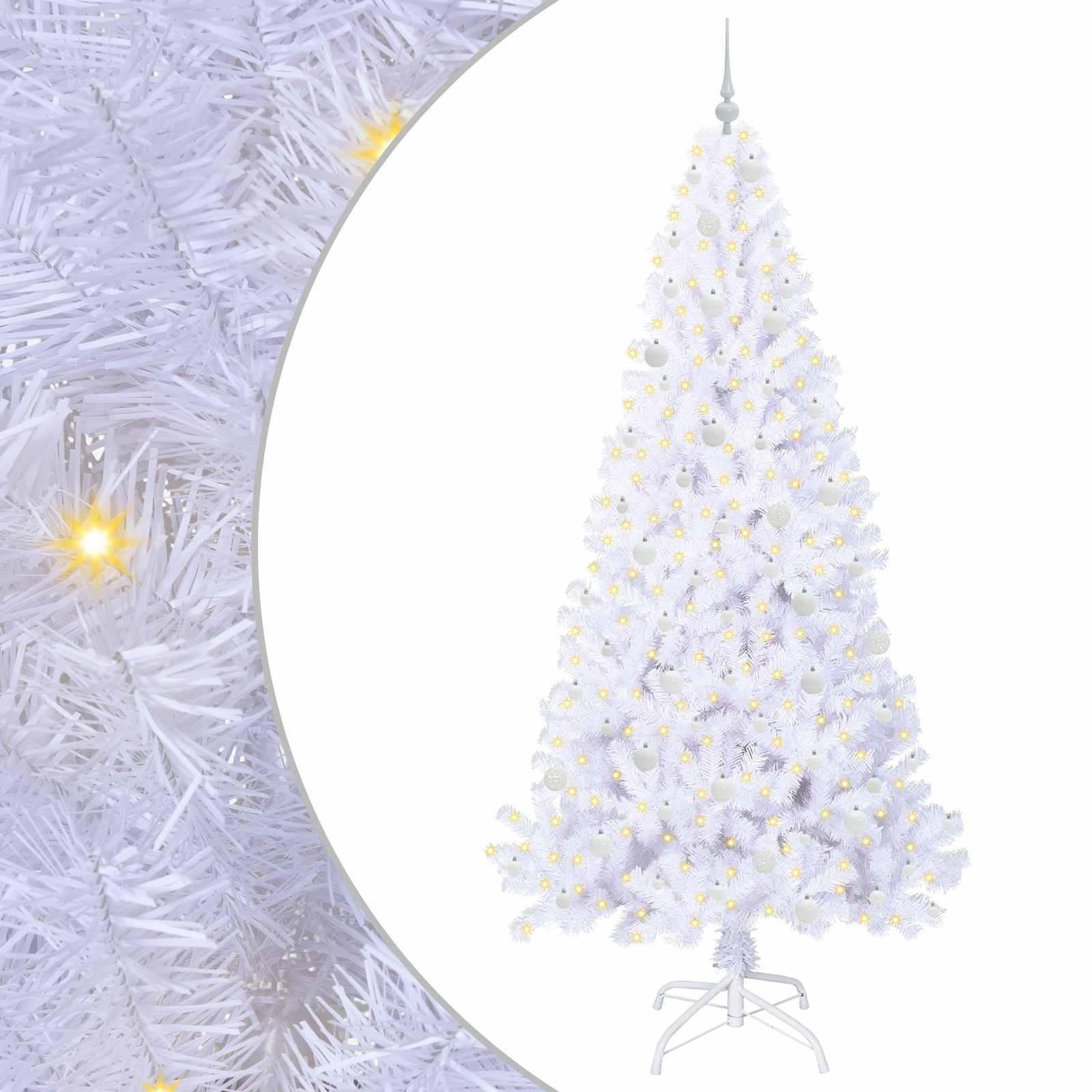 Kunstkerstboom met 300 LED Wit 240 cm PVC en staal is nu te koop bij PeponiXL, paradijselijk wonen!