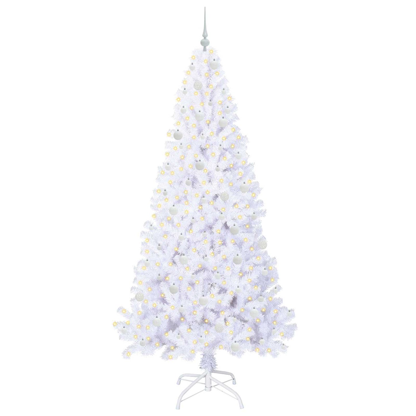 Kunstkerstboom met 300 LED Wit 240 cm PVC en staal is nu te koop bij PeponiXL, paradijselijk wonen!
