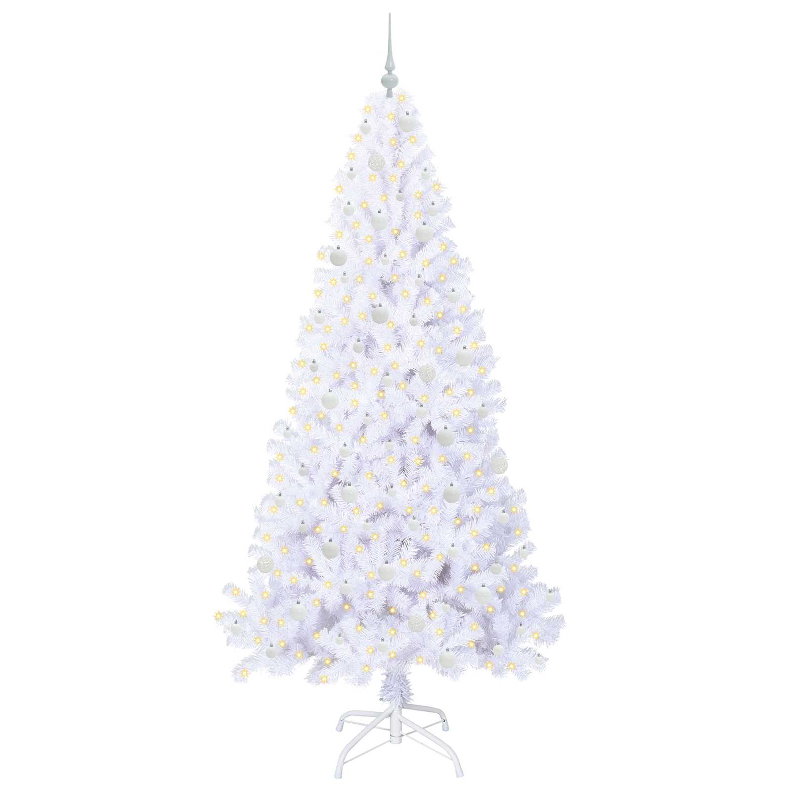 Kunstkerstboom met 300 LED Wit 240 cm PVC en staal is nu te koop bij PeponiXL, paradijselijk wonen!