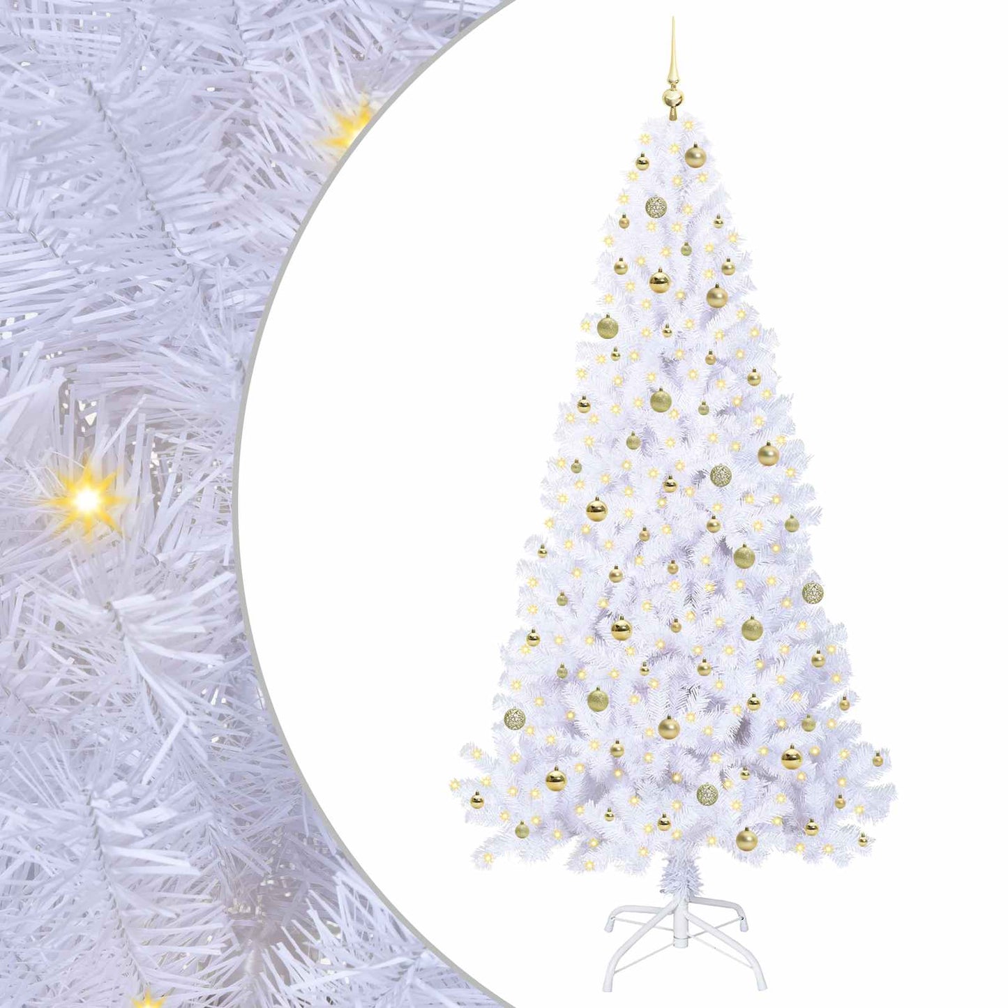 Kunstkerstboom met 300 LED Wit 240 cm PVC en staal is nu te koop bij PeponiXL, paradijselijk wonen!