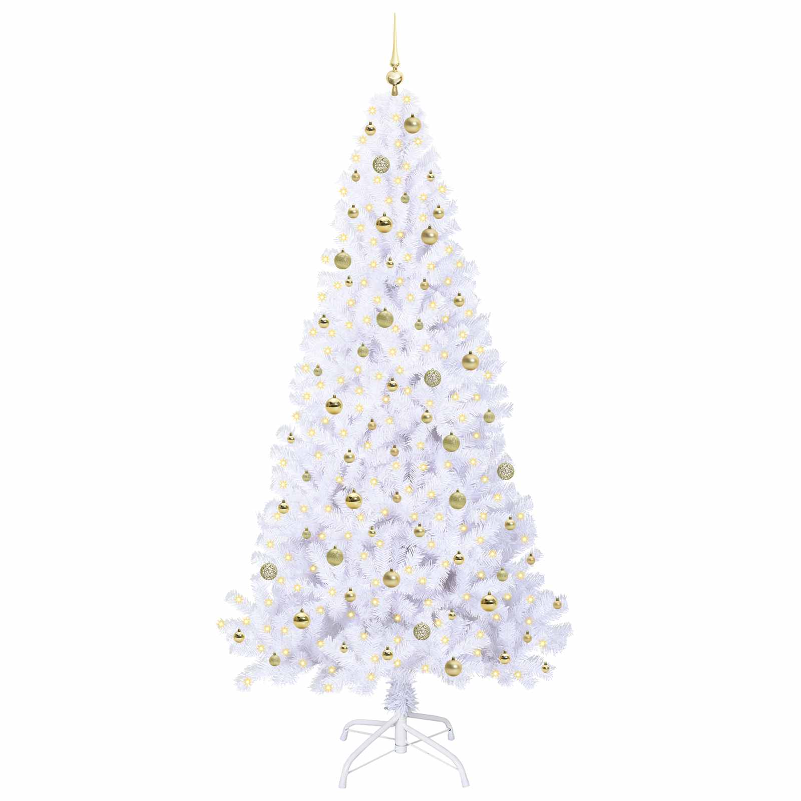 Kunstkerstboom met 300 LED Wit 240 cm PVC en staal is nu te koop bij PeponiXL, paradijselijk wonen!