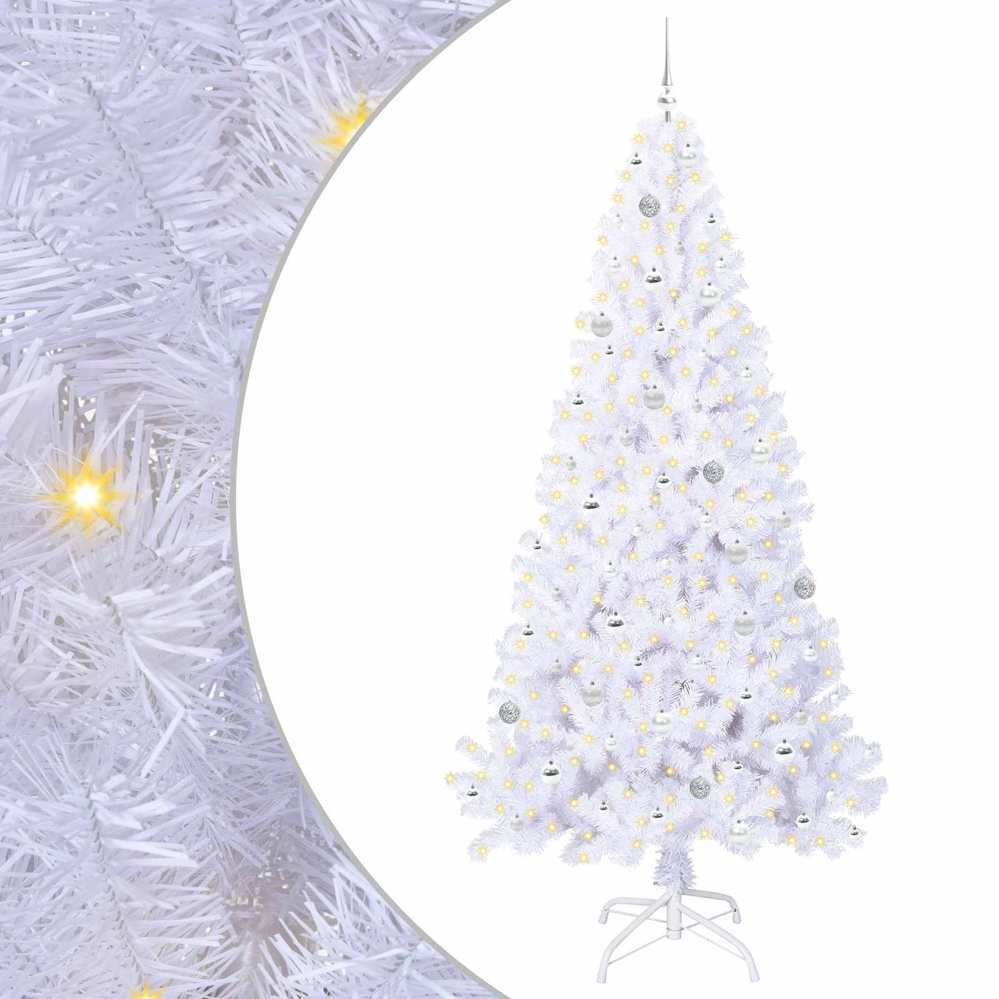 Kunstkerstboom met 300 LED Wit 240 cm PVC en staal is nu te koop bij PeponiXL, paradijselijk wonen!