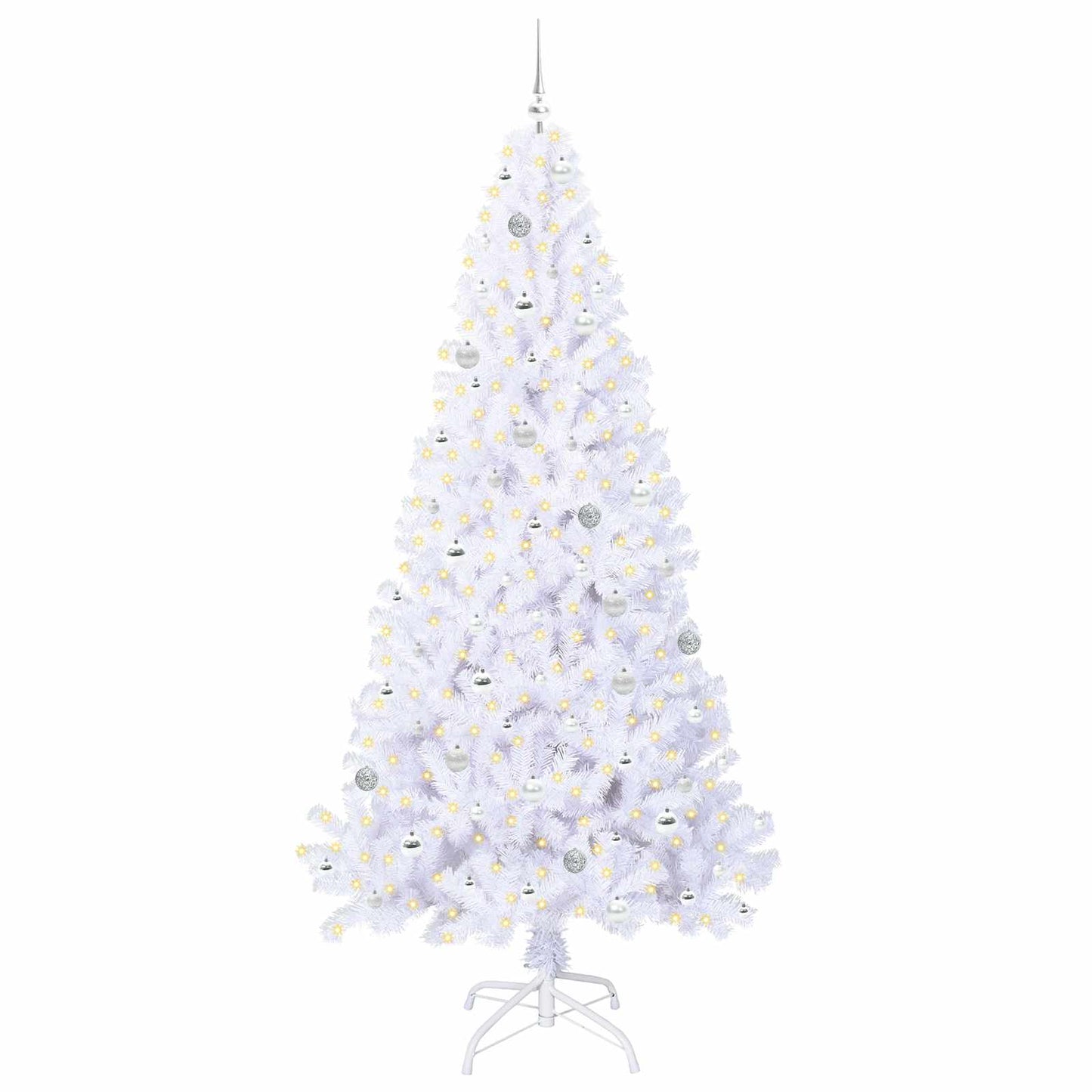 Kunstkerstboom met 300 LED Wit 240 cm PVC en staal is nu te koop bij PeponiXL, paradijselijk wonen!