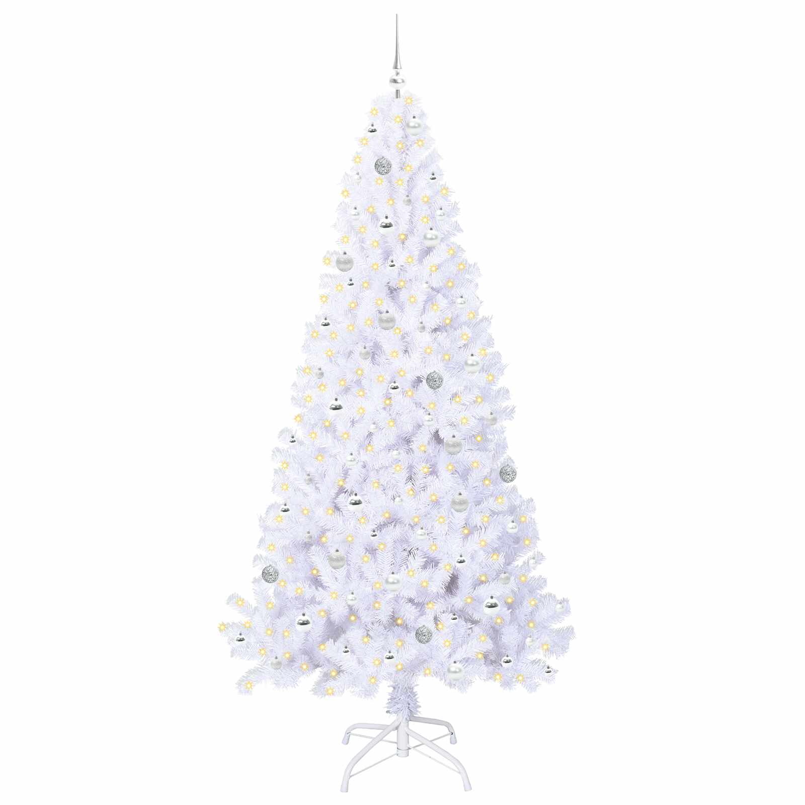 Kunstkerstboom met 300 LED Wit 240 cm PVC en staal is nu te koop bij PeponiXL, paradijselijk wonen!