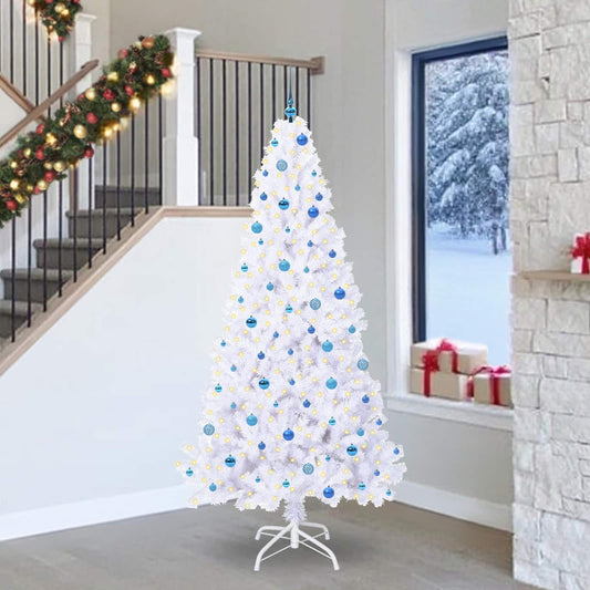 Kunstkerstboom met 300 LED Wit 240 cm PVC en staal is nu te koop bij PeponiXL, paradijselijk wonen!