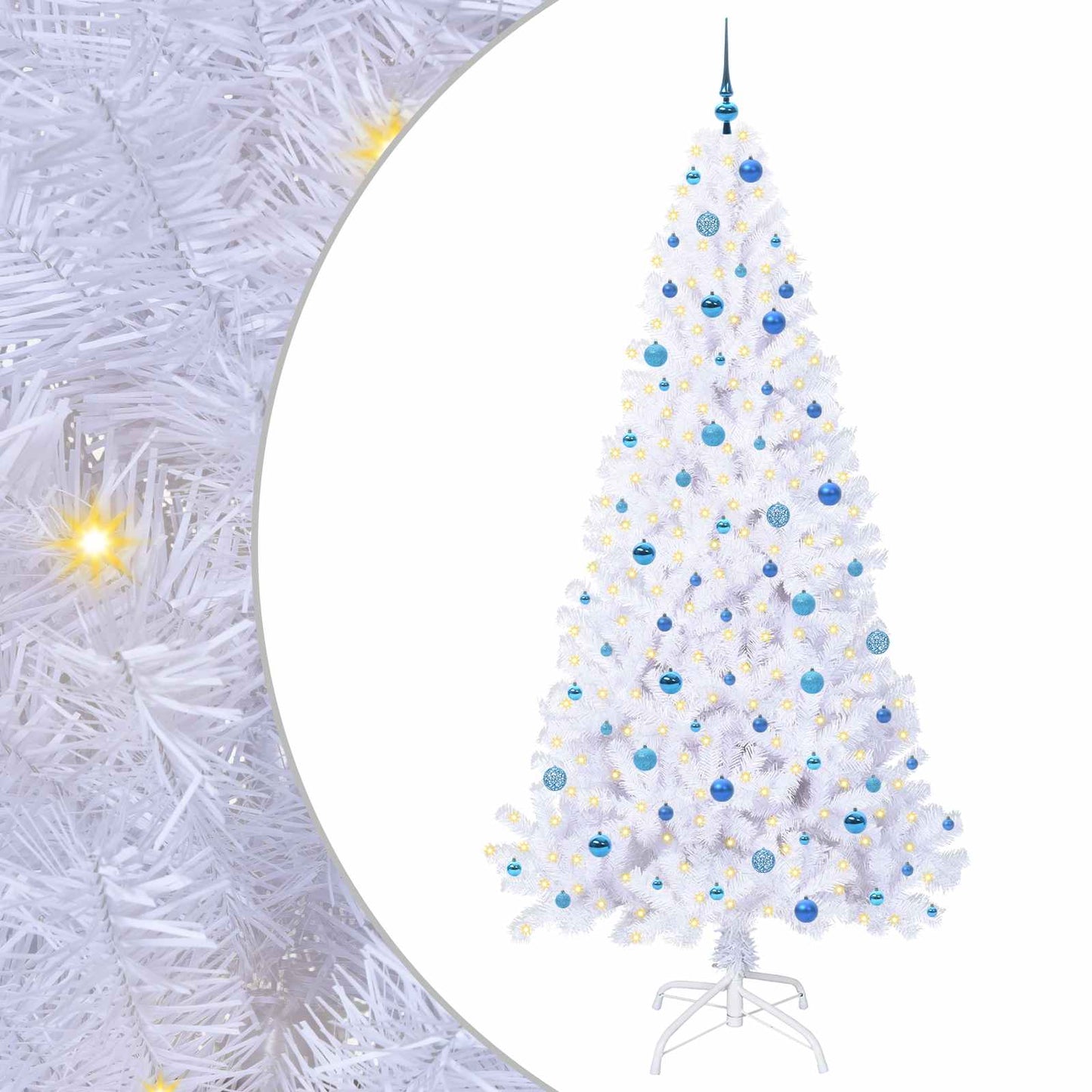 Kunstkerstboom met 300 LED Wit 240 cm PVC en staal is nu te koop bij PeponiXL, paradijselijk wonen!