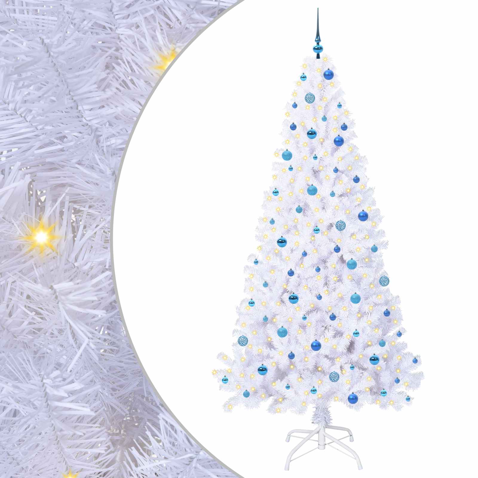 Kunstkerstboom met 300 LED Wit 240 cm PVC en staal is nu te koop bij PeponiXL, paradijselijk wonen!