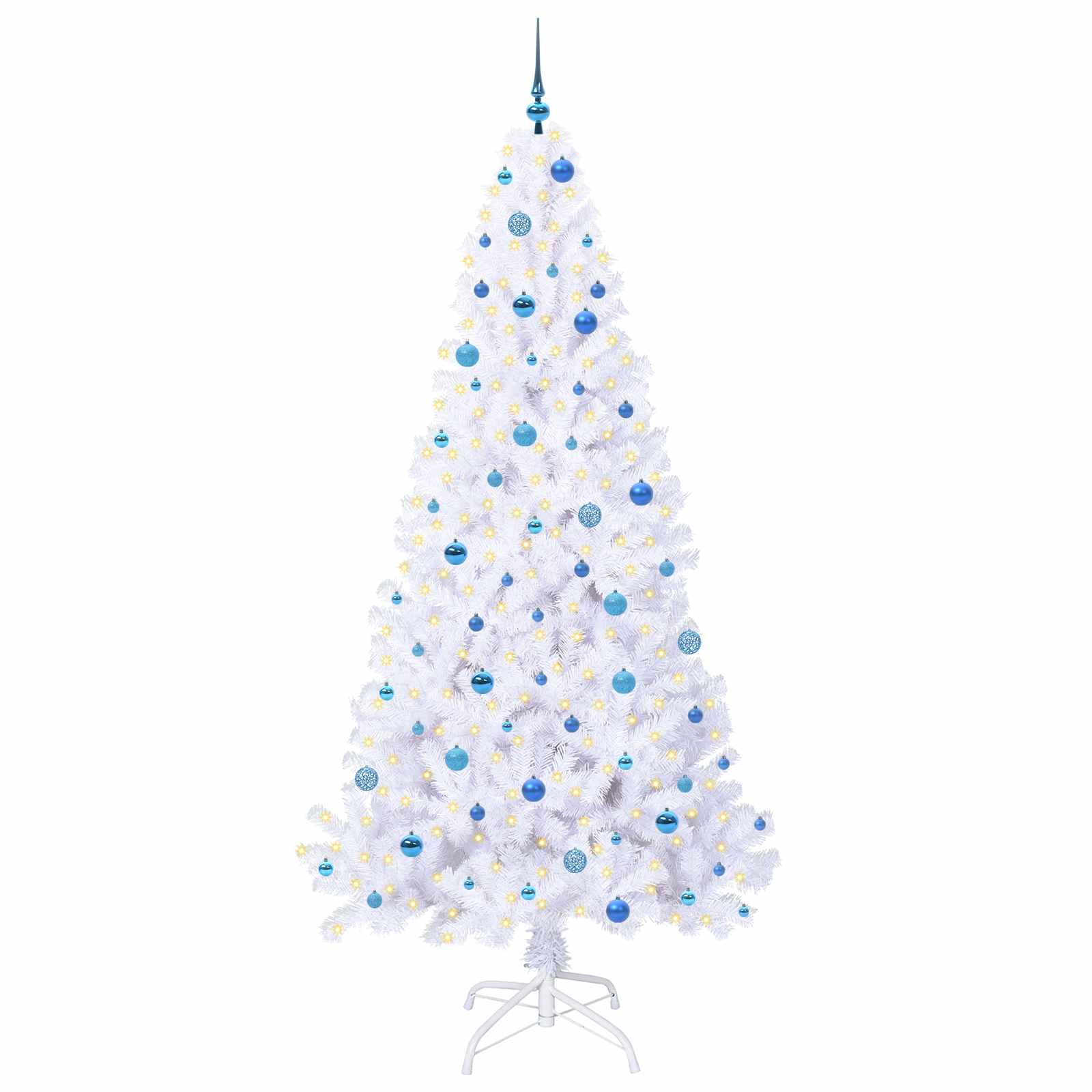 Kunstkerstboom met 300 LED Wit 240 cm PVC en staal is nu te koop bij PeponiXL, paradijselijk wonen!