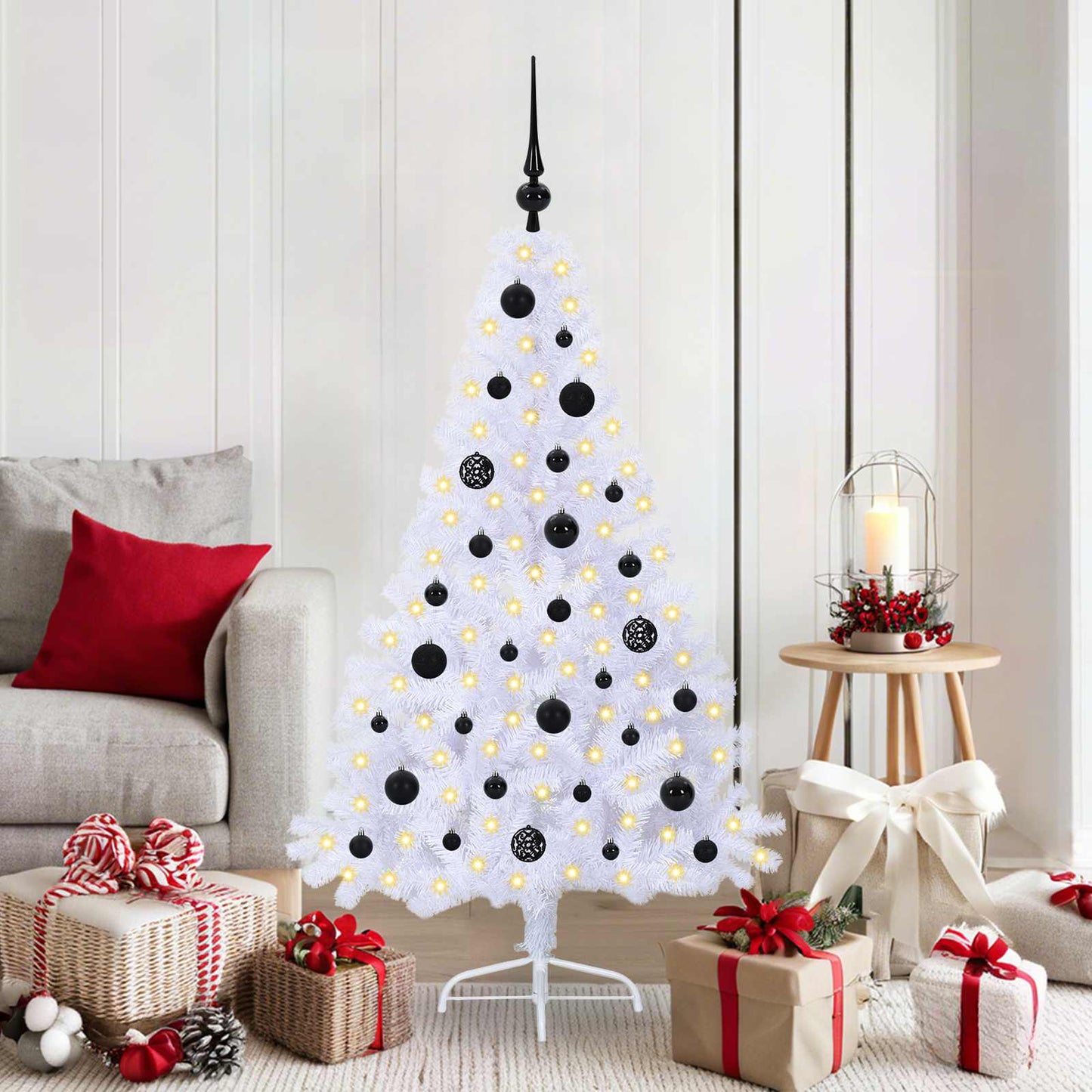 Kunstkerstboom met 150 LED Wit 150 cm PVC en staal is nu te koop bij PeponiXL, paradijselijk wonen!