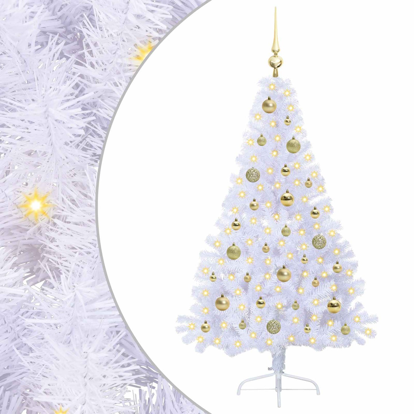 Kunstkerstboom met 150 LED Wit 150 cm PVC en staal is nu te koop bij PeponiXL, paradijselijk wonen!