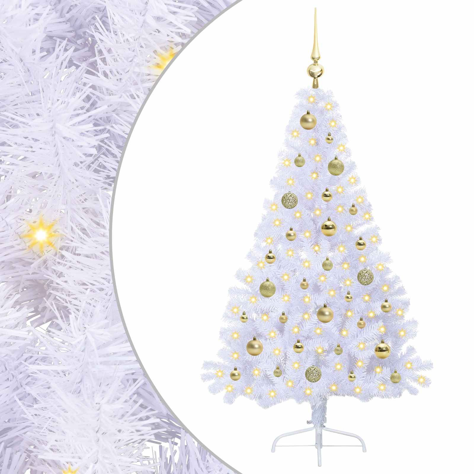 Kunstkerstboom met 150 LED Wit 150 cm PVC en staal is nu te koop bij PeponiXL, paradijselijk wonen!