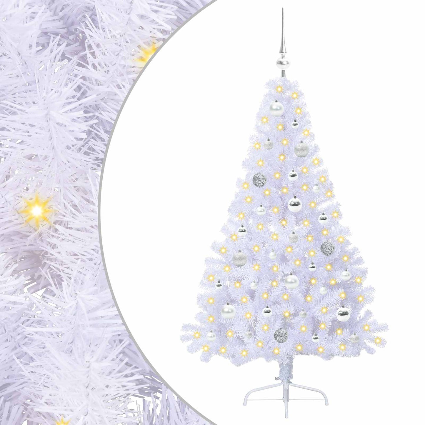 Kunstkerstboom met 150 LED Wit 150 cm PVC en staal is nu te koop bij PeponiXL, paradijselijk wonen!