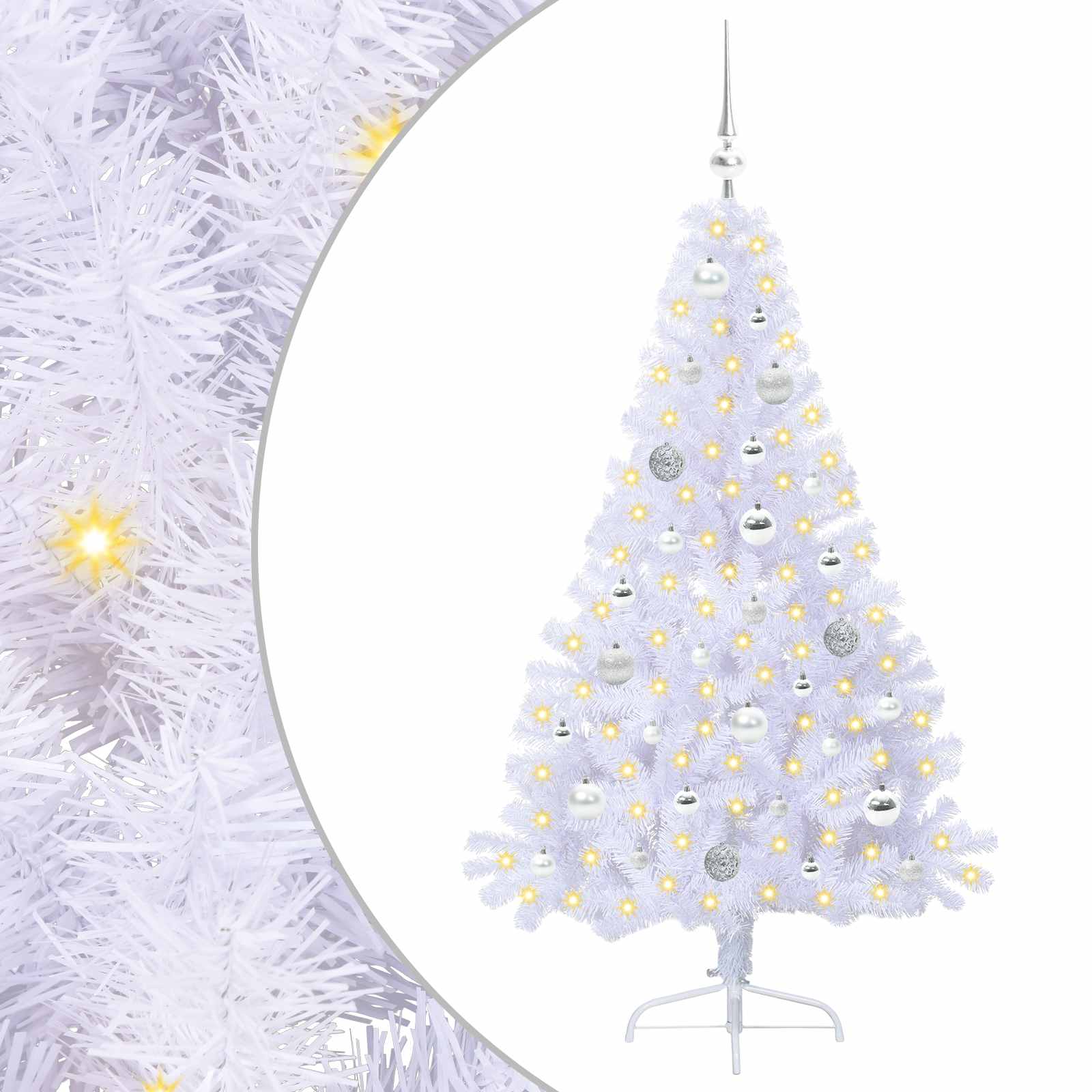 Kunstkerstboom met 150 LED Wit 150 cm PVC en staal is nu te koop bij PeponiXL, paradijselijk wonen!