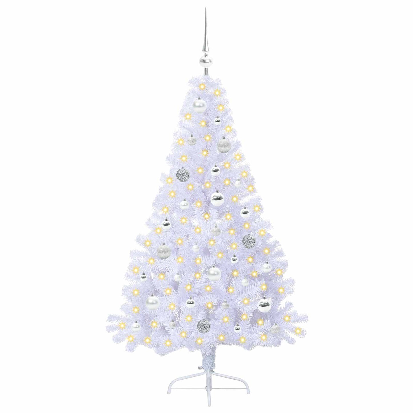 Kunstkerstboom met 150 LED Wit 150 cm PVC en staal is nu te koop bij PeponiXL, paradijselijk wonen!