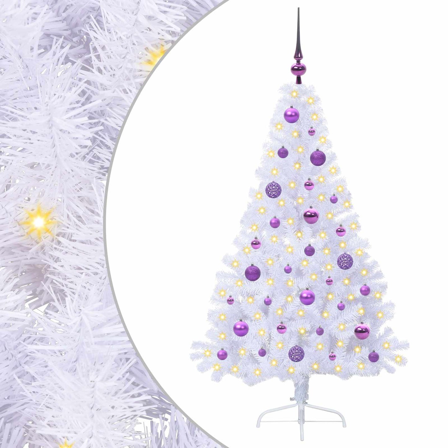 Kunstkerstboom met 150 LED Wit 150 cm PVC en staal is nu te koop bij PeponiXL, paradijselijk wonen!