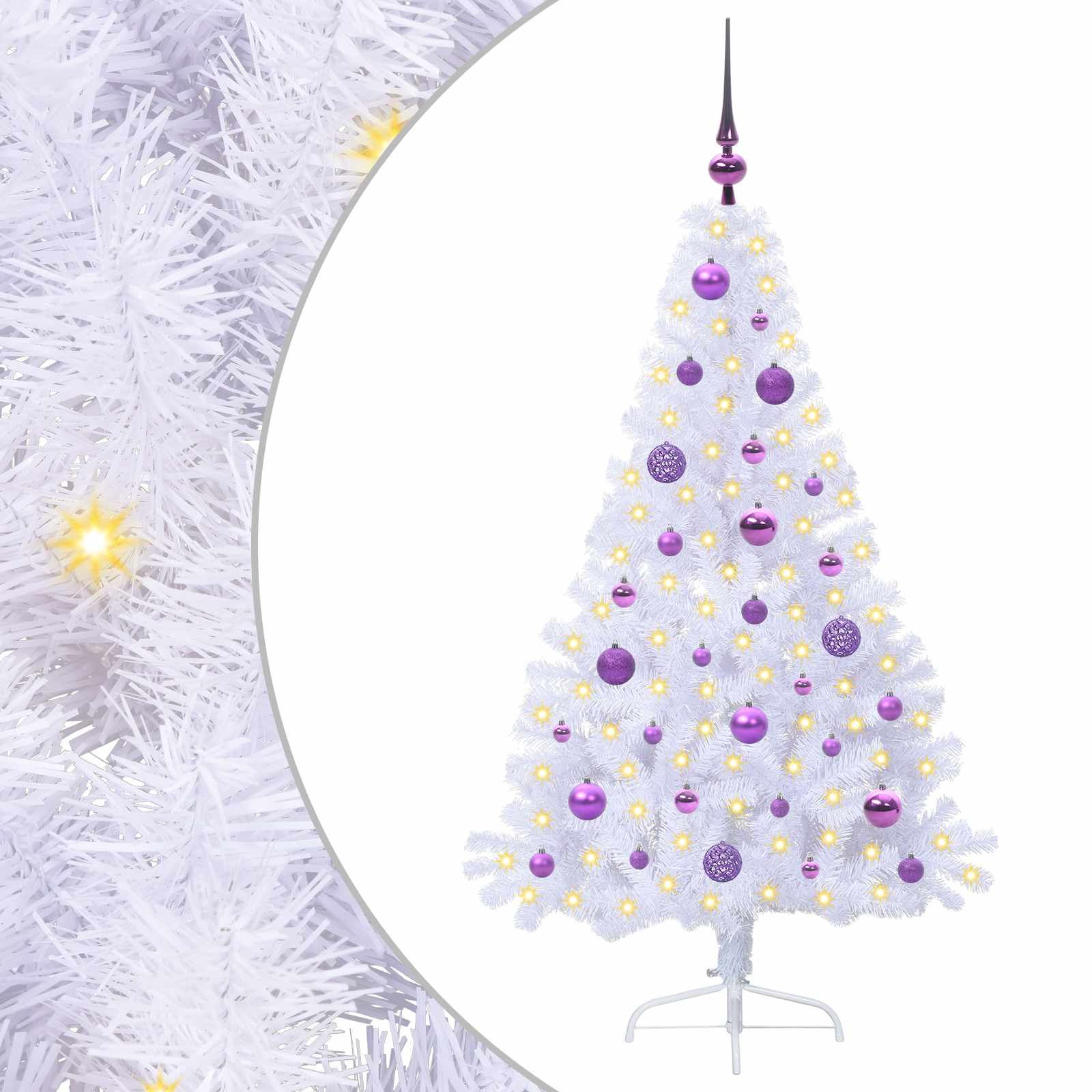 Kunstkerstboom met 150 LED Wit 150 cm PVC en staal is nu te koop bij PeponiXL, paradijselijk wonen!