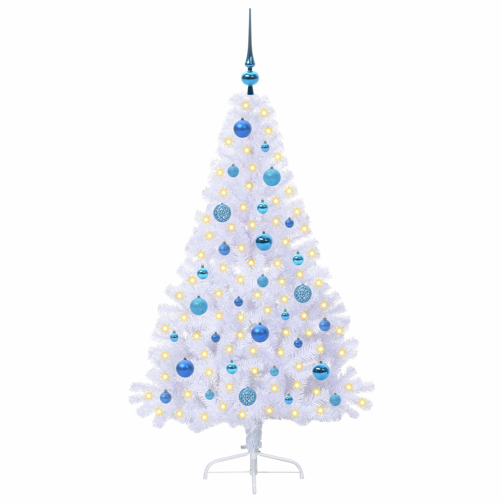 Kunstkerstboom met 150 LED Wit 150 cm PVC en staal is nu te koop bij PeponiXL, paradijselijk wonen!