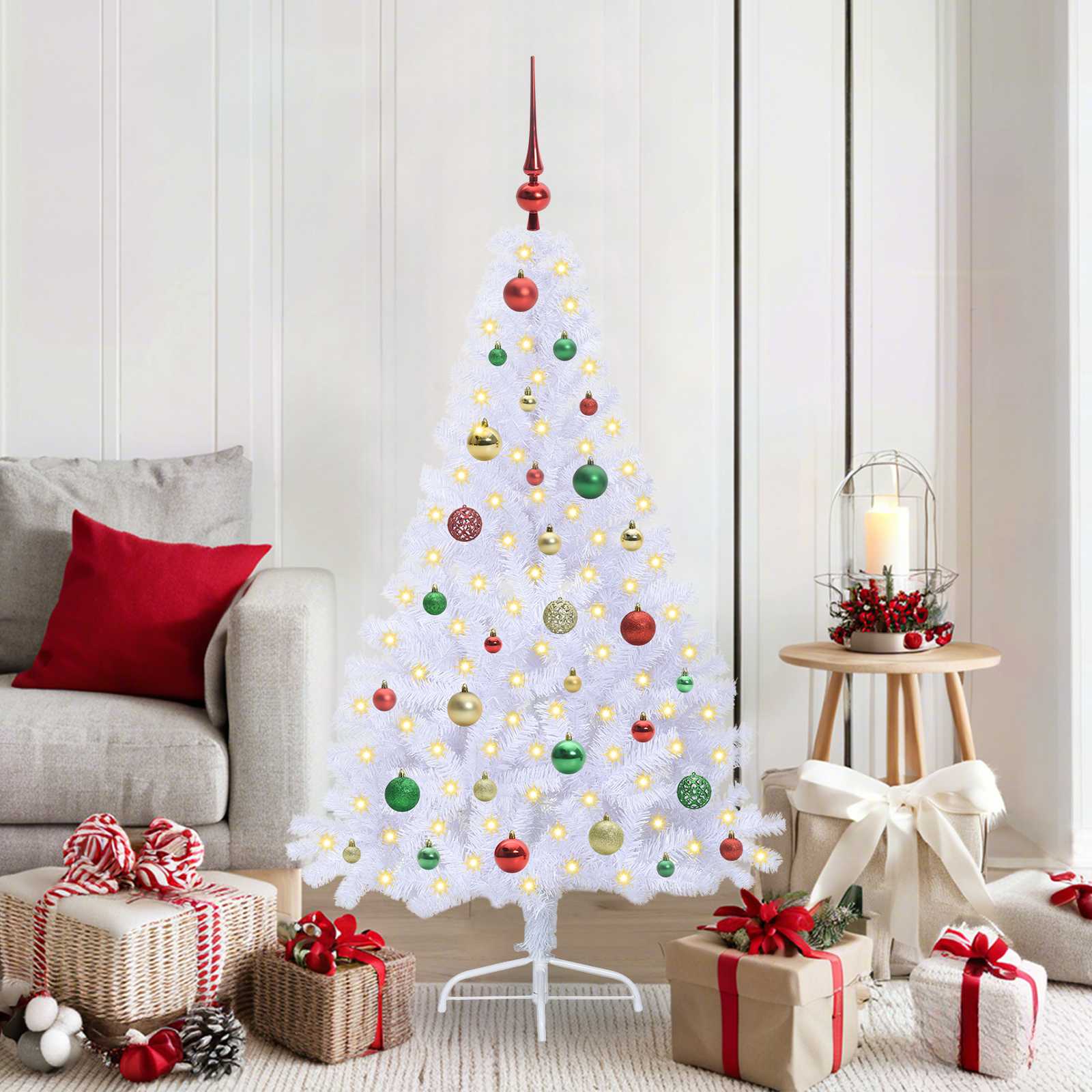 Kunstkerstboom met 150 LED Wit 150 cm PVC en staal is nu te koop bij PeponiXL, paradijselijk wonen!