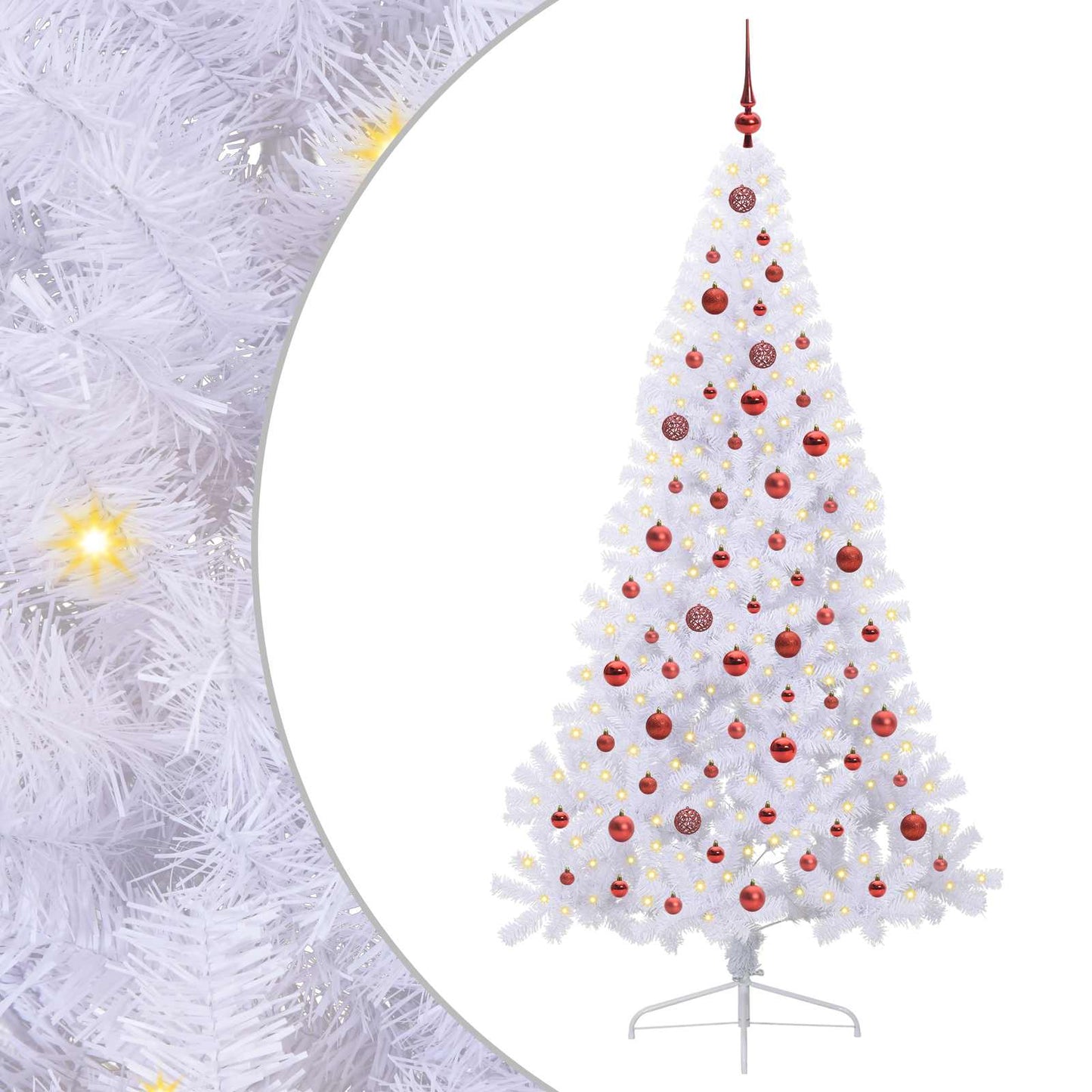 Kunstkerstboom met 300 LED Wit 210 cm PVC en staal is nu te koop bij PeponiXL, paradijselijk wonen!
