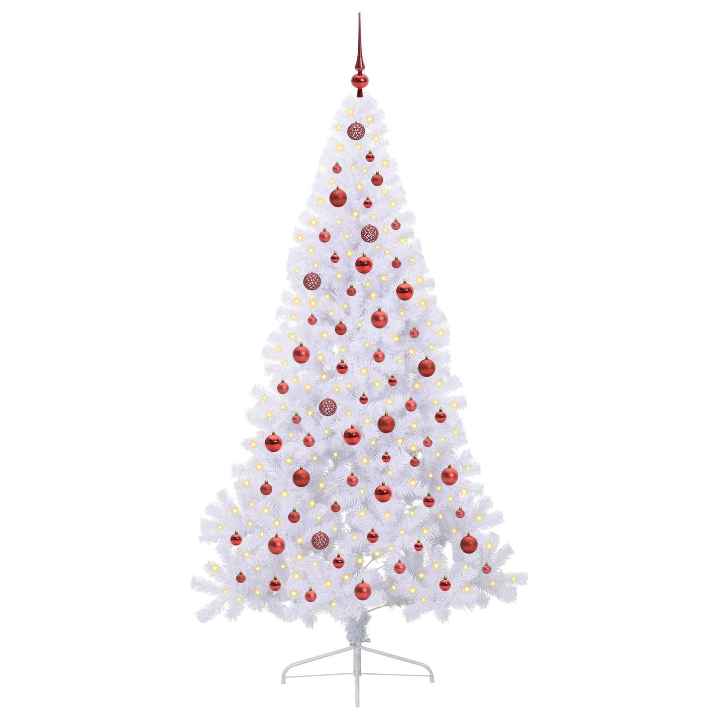 Kunstkerstboom met 300 LED Wit 210 cm PVC en staal is nu te koop bij PeponiXL, paradijselijk wonen!