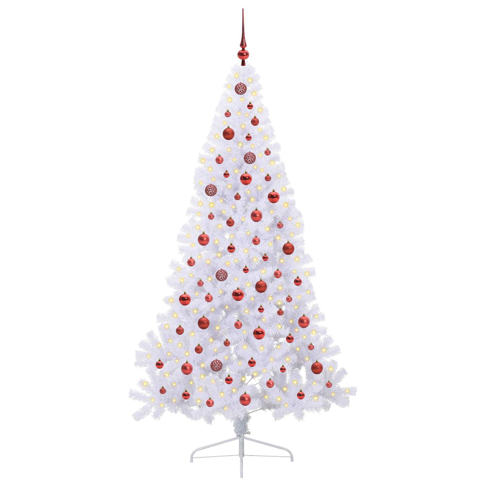 Kunstkerstboom met 300 LED Wit 210 cm PVC en staal is nu te koop bij PeponiXL, paradijselijk wonen!