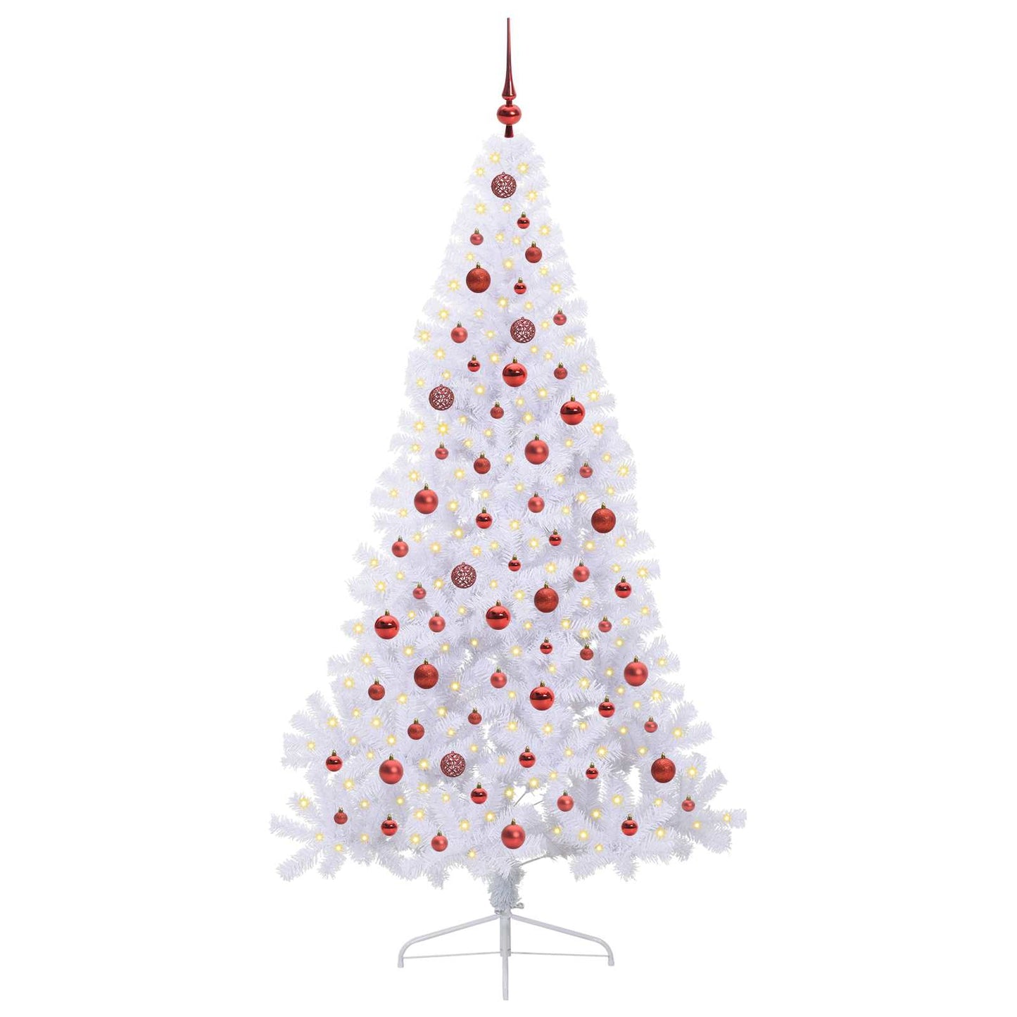 Kunstkerstboom met 300 LED Wit 210 cm PVC en staal is nu te koop bij PeponiXL, paradijselijk wonen!