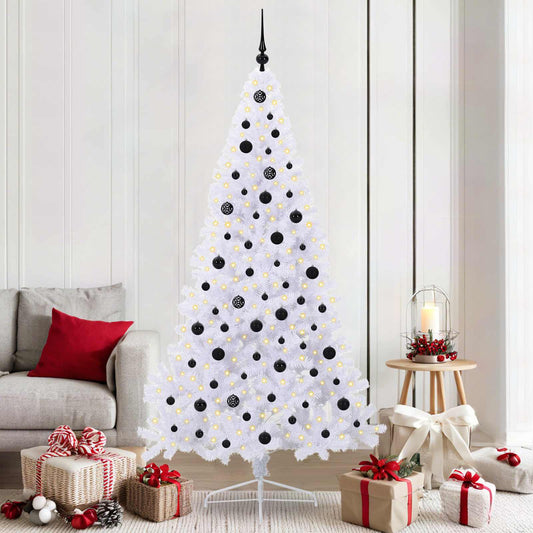 Kunstkerstboom met 300 LED Wit 210 cm PVC en staal is nu te koop bij PeponiXL, paradijselijk wonen!