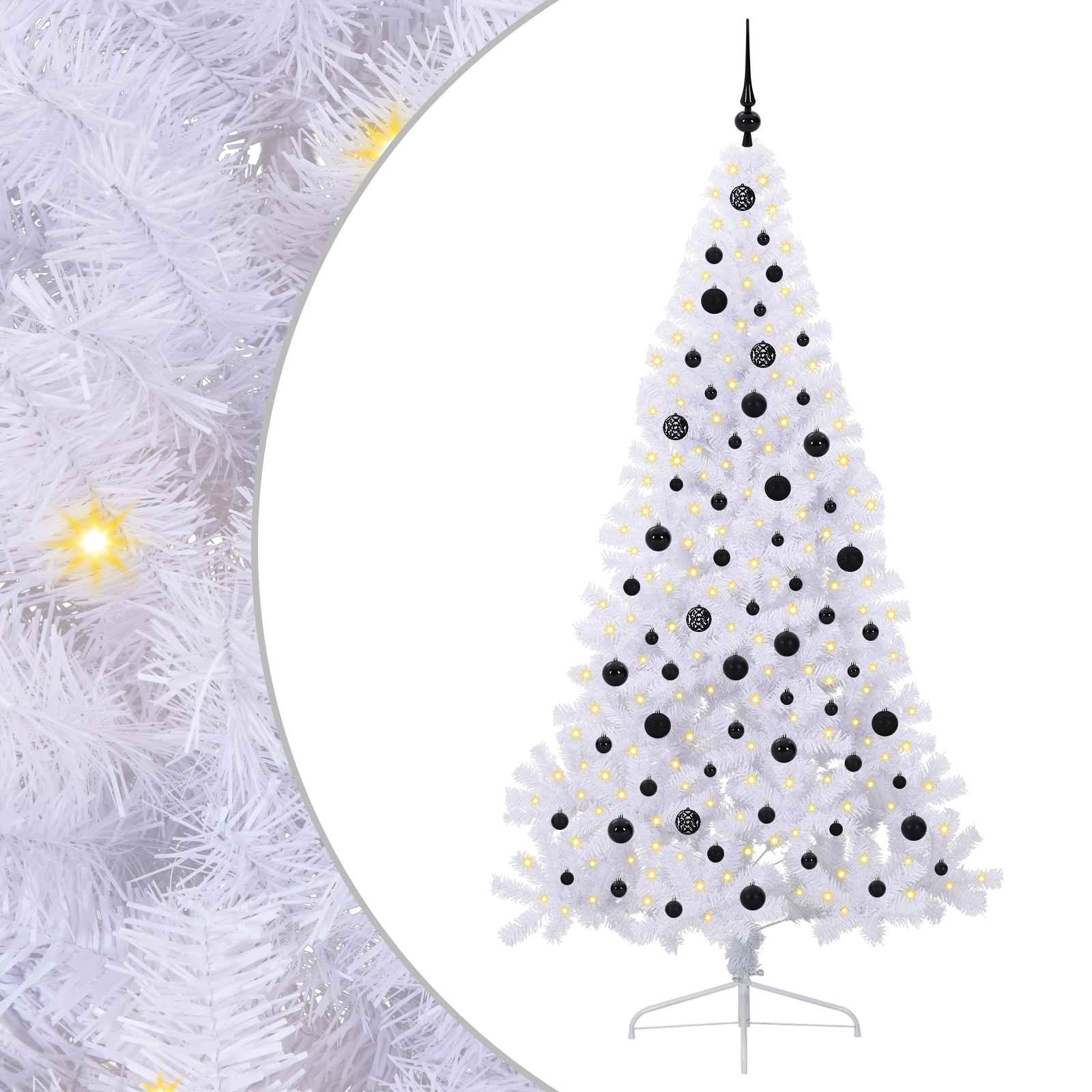 Kunstkerstboom met 300 LED Wit 210 cm PVC en staal is nu te koop bij PeponiXL, paradijselijk wonen!