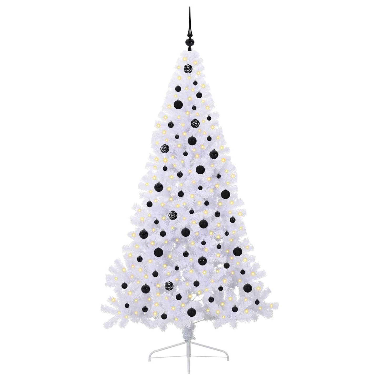 Kunstkerstboom met 300 LED Wit 210 cm PVC en staal is nu te koop bij PeponiXL, paradijselijk wonen!