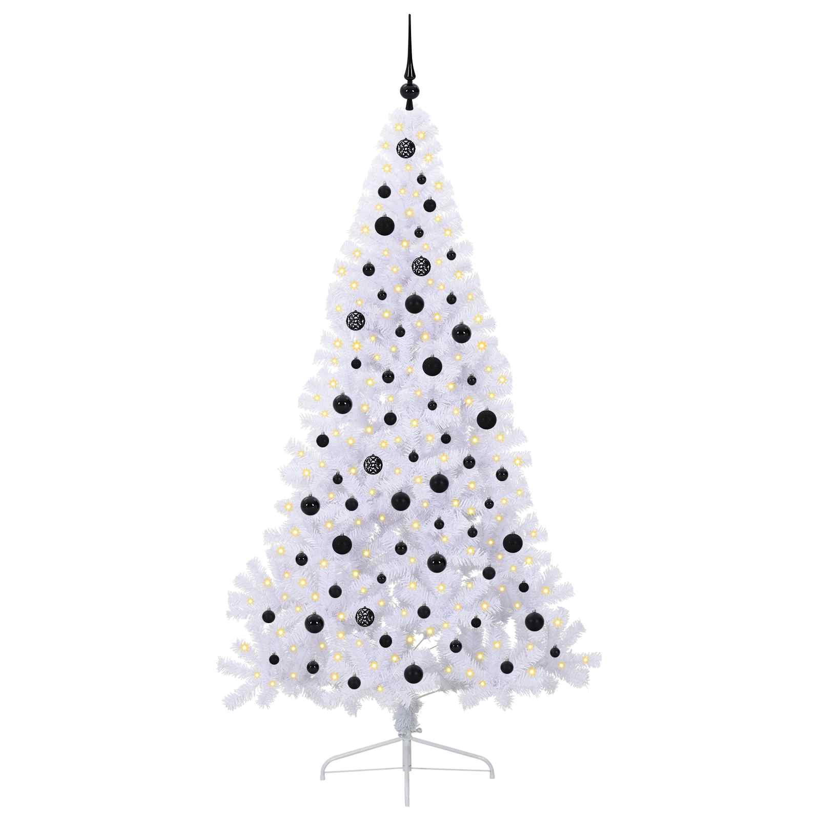 Kunstkerstboom met 300 LED Wit 210 cm PVC en staal is nu te koop bij PeponiXL, paradijselijk wonen!