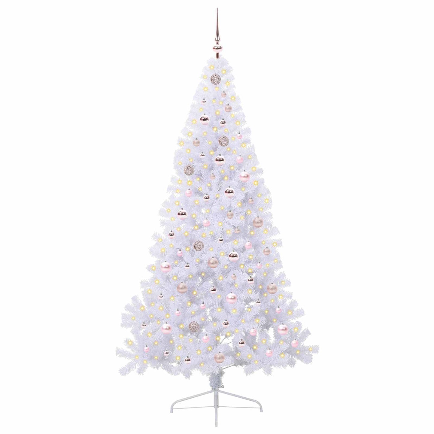 Kunstkerstboom met 300 LED Wit 210 cm PVC en staal is nu te koop bij PeponiXL, paradijselijk wonen!